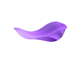 Isolated purple petal with smooth texture and elegant wave. png