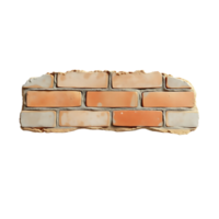 Close-up of a weathered brick wall fragment with visible textures and damage png