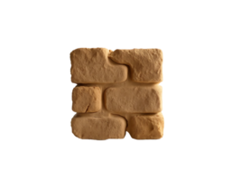 Close-up of a square-shaped beige brick wall with a rough surface and unique stone texture png