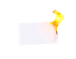 Burning paper with flames, heat, and destruction on transparent background png