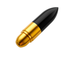 Gold and Black Metallic Bullet Isolated on Transparent Background png
