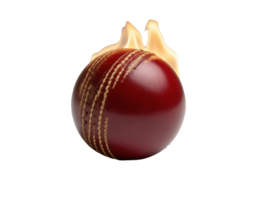 Close-up of a Red Cricket Ball on a Transparent Background png