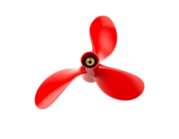 Red propeller with three blades isolated on transparent background png