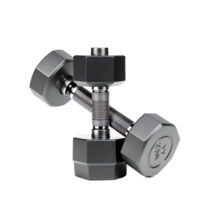 Pair of hexagonal dumbbells isolated on a transparent background png