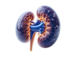 3D Render of a Healthy Kidney with Transparent Background png