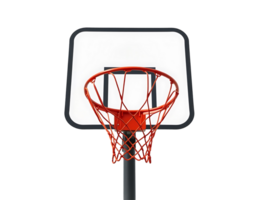 Basketball hoop with net and backboard on a transparent background png