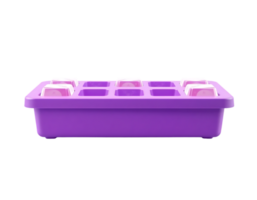 Purple ice cube tray with pink ice cubes png