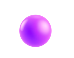 Purple sphere with a glossy finish, a 3D render, isolated on a transparent background. png