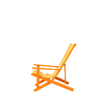 Orange deckchair on the beach png