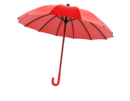 A red umbrella open, isolated on a transparent background png