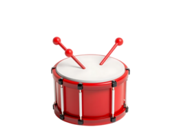Red Toy Drum with Drumsticks png