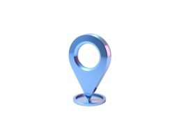 Blue chrome location pin icon, perfect for navigation, map and direction related concepts. png