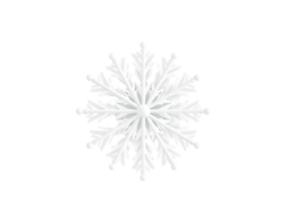 Detailed 3D Render of a White Snowflake on a Transparent Background png