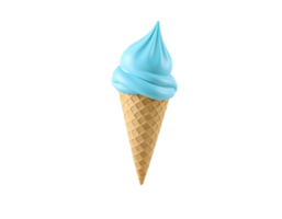 Blue ice cream cone on transparent background png