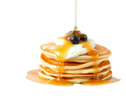 Delicious Stack of Pancakes with Syrup and Berries png