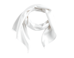 Elegant white silk scarf isolated on transparent background png