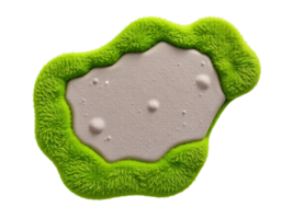3D Render of a Green Grass and Sand Landscape Element png