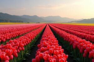 Red Tulip Rows photo