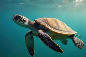 Swimming Sea Turtle photo