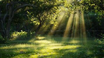 A Sunbeams Through the Forest photo