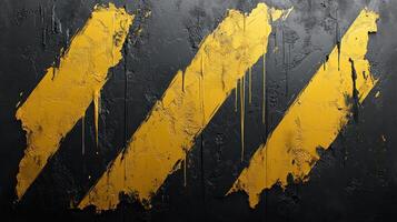 Abstract grunge texture with yellow and black diagonal stripes. photo
