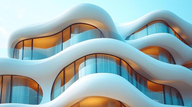 Abstract wavy modern building. photo