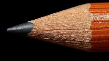 Close-up of sharpened pencil point. photo