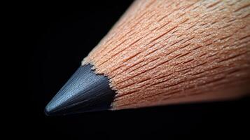 Close-up of sharpened pencil tip. photo