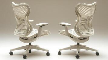Two white ergonomic office photo