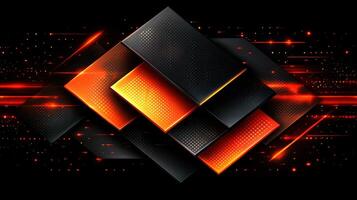 Abstract dark orange and black squares. photo