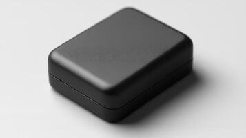 negro rectangular caja en blanco antecedentes. foto