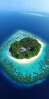 The island is surrounded by water and is surrounded by blue water photo