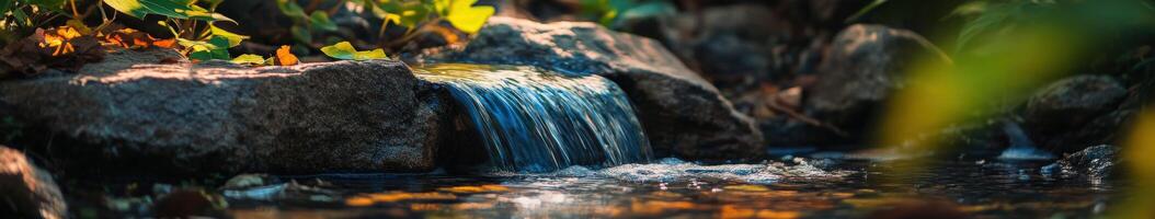 Waterfall in the garden photo