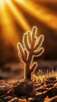 Cactus at sunset photo