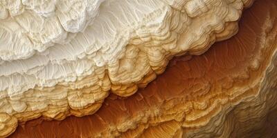 A close up of a rock with white and brown colors photo