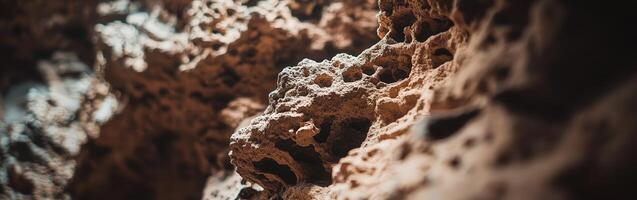 A close up of a rock formation in a cave photo