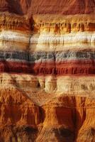Colorful layers of rock in the desert photo