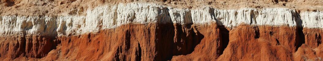 A close up of a rock formation with white and brown colors photo