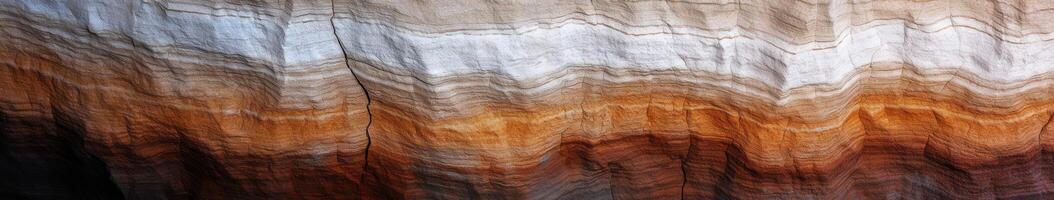 A close up of a rock wall with a white and brown color photo