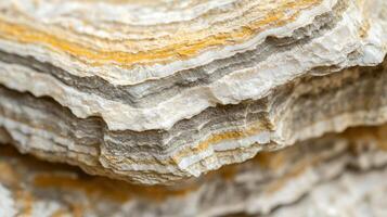 A close up of a rock with yellow and white stripes photo