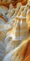 A large desert with white and orange sand photo