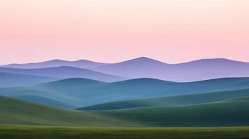 A beautiful landscape with mountains and hills photo