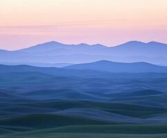 The rolling hills of the palouse at sunset photo