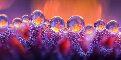 Water droplets on a purple background photo
