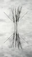 A tree with its roots reflected in water photo