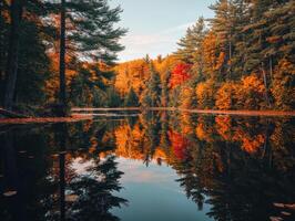 Calm autumn lake photo