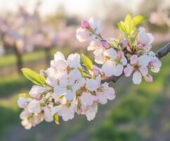 Spring light on blooms photo