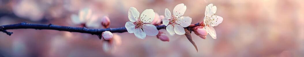 Cherry blossom branch in bloom photo