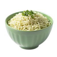 A bowl of noodles with green onions on a transparent background png