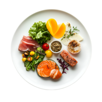 A plate of food with various types of food transparent background png